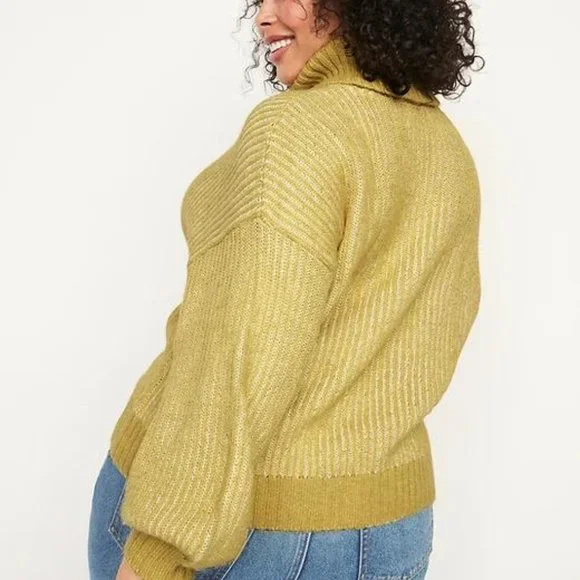 Old Navy Womens Cozy Heathered Rib Knit Turtleneck Sweater - Picture 8 of 8